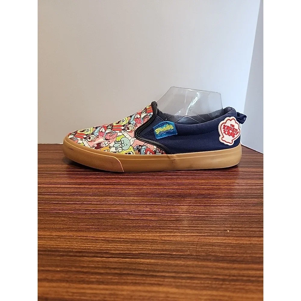 Ground Up SpongeBob Womens Sz 8.5 SquarePants Slip On Skate Shoe Krusty Krab - Picture 5 of 9